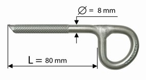 Art. 298 - "ANTRAX"  inox AISI 316L  Ø8x80          