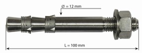 Art. 114 - HANG FIX Ø12x100 inox M12L -  2 esp.        