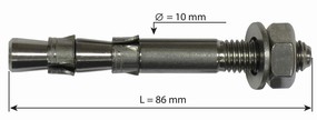 Art. 157 - HANG FIX Ø10x86  inox M10L - 2 esp. 